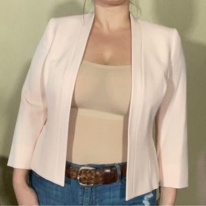 Le Suit Buttonless Crepe Multi seam Cropped Blazer Jacket 10 Blossom Pink NWT